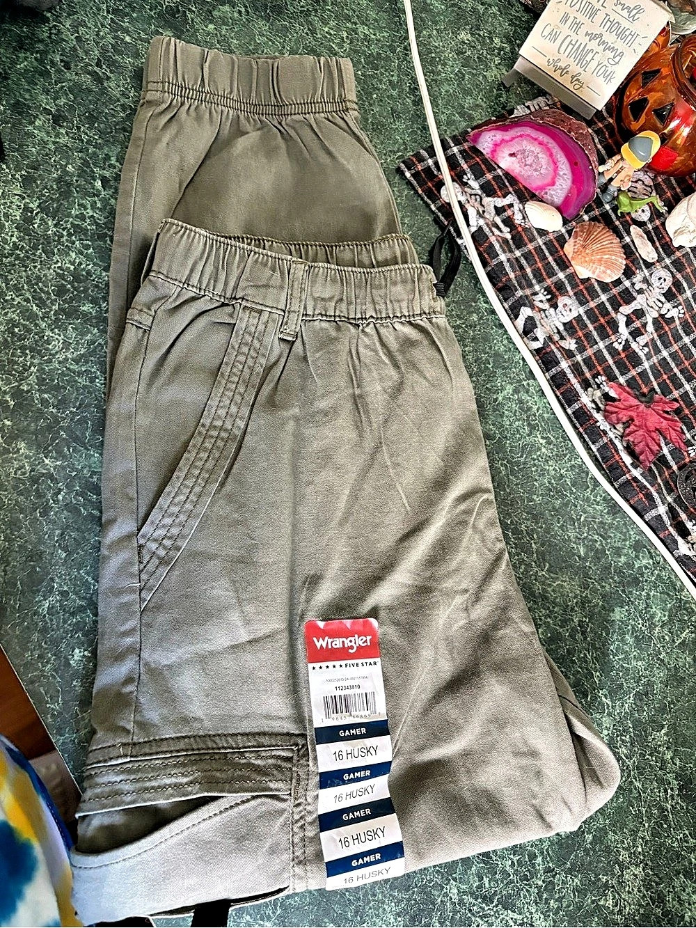 Wrangler Five Star Free to Stretch Gamer Cargo Pant Pants Green Boys 16 Husky